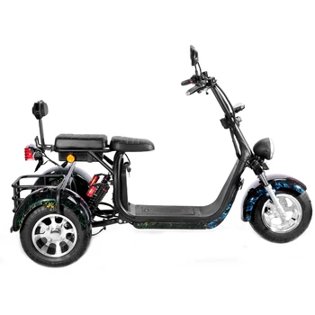 Электрический трехколесный велосипед 60 В для взрослых, самокат, Литиевая батарея, бесщеточный мотор, Сверхпрочная устойчивость к опрокидыванию
