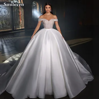 Свадебное платье Smileven из Саудовской Аравии С открытыми плечами, расшитое бисером, Платья невесты Robe De Mariee, свадебные бальные платья с 3D цветами
