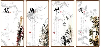 MT3005 Китайский Стиль слива орхидея бамбук хризантема Принт Искусство Холст Плакат Для Декора Гостиной Домашняя Настенная Картина
