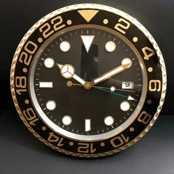 Настенные часы Rol с датой, Большие Часы в форме металлических часов современного дизайна, Бесшумный Календарь, Кварцевая игла, Роскошные настенные часы