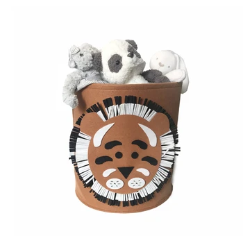 Корейская Ins Корзина для хранения детских игрушек с рисунком льва, моющаяся войлочная корзина для грязной одежды, контейнер для детской мелочевки