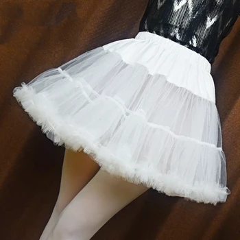 Короткая нижняя юбка с оборками Для женщин и девочек, однотонная белая Пышная юбка-пачка с пузырями, P