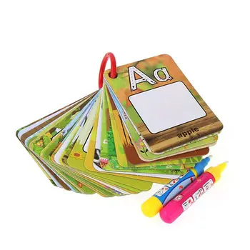 Карточки с алфавитом, книжки-раскраски для воды, улучшающие воображение детей, Многоразовая книжка-раскраска без беспорядка, восприятие цвета