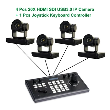 Управление с клавиатуры HD 1080p60 POE 20X Оптическая Видео PTZ IP-камера Поддержка 3G-SDI HDMI LAN USB3.0 Выход для масштабирования Деловой встречи