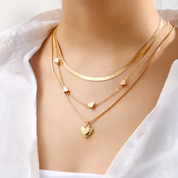 S3310 Модные Ювелирные Изделия Многослойное ожерелье Для женщин с подвеской в виде Сердца
