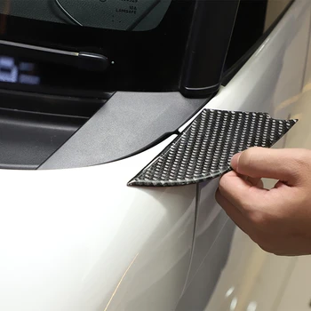 Для Honda N-BOX JF3 JF4 2017-2021 Боковые декоративные наклейки на капот автомобиля Из мягкого углеродного волокна, аксессуары для боковой защиты капота, 2 шт