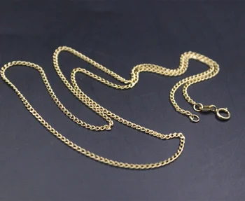 Чистое ожерелье из желтого золота Au750 18K с цепочкой из желтого золота 2,1-2,3 г 20 дюймов