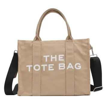 Большая вместительная сумка-тоут, холщовые женские сумки, дизайнерские сумки через плечо с буквами